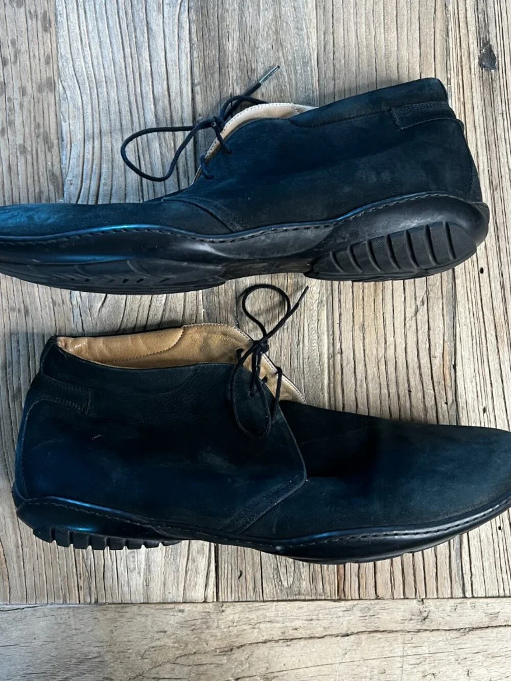 Taryn Rose Men's Chukka Boots Size 45 EU Made In Italy Black Nubuck Rare